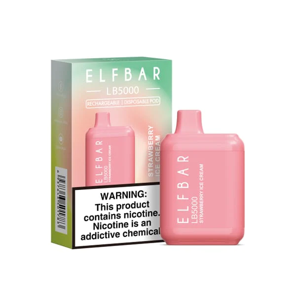 ElfBar LB5000 Puffs 5% Strawberry Ice Cream | Elfbar